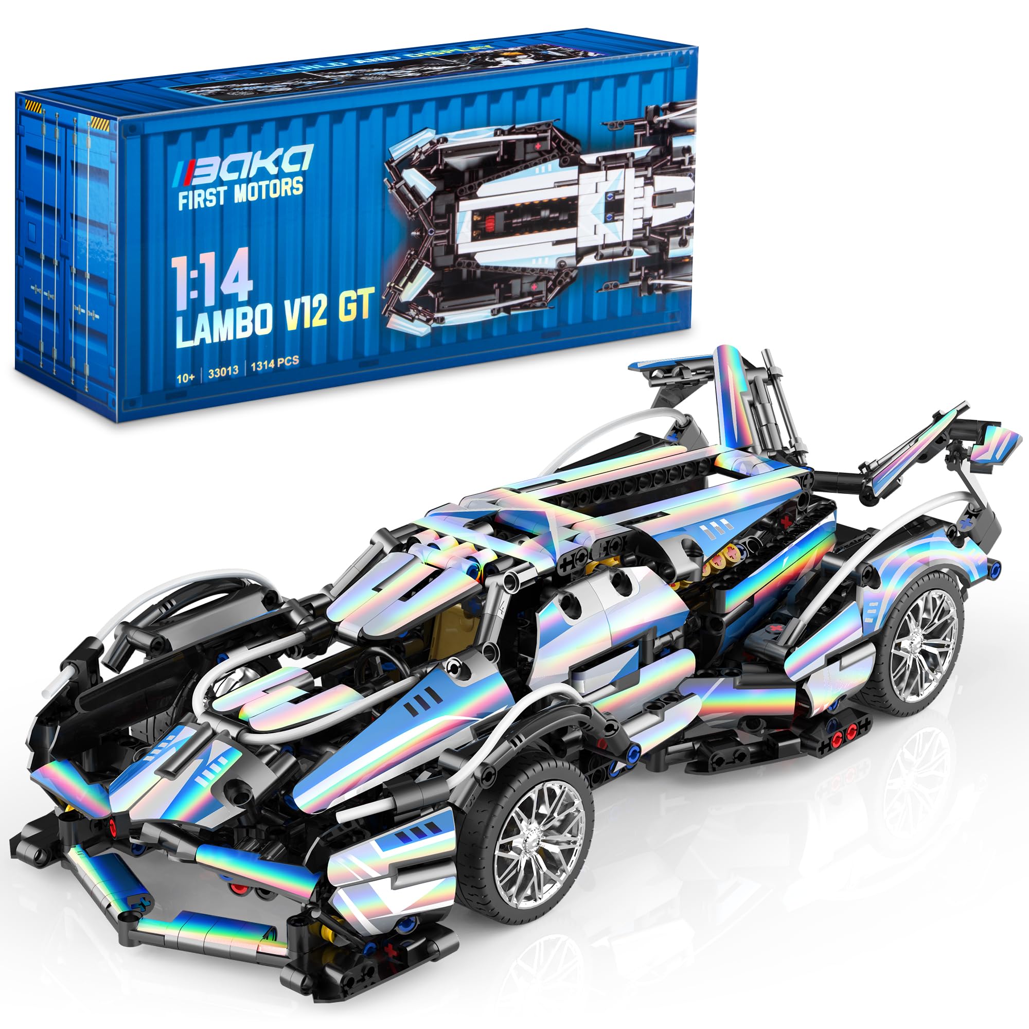BAKA Technic Racing Car Building Sets - 1:14 Speed Model Cars Kit for Adults & Teens, Gift Idea for Kids, Boys, Girls and Motor Sport Fans (1314 PCS)