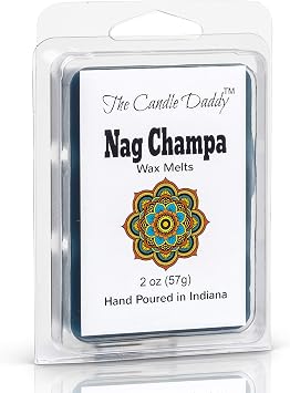 The Candle Daddy Nag Champa Incense Scented Melt- Maximum Scent Wax Cubes/Melts- 1 Pack -2 Ounces- 6 Cubes