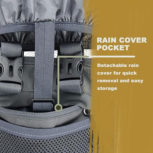 Miniatura 5 de Arnés bino con bolsa de telémetro y cubierta para lluvia, arnés binocular ligero, arnés ajustable, bolsas de chaleco, paquete de binocular portátil