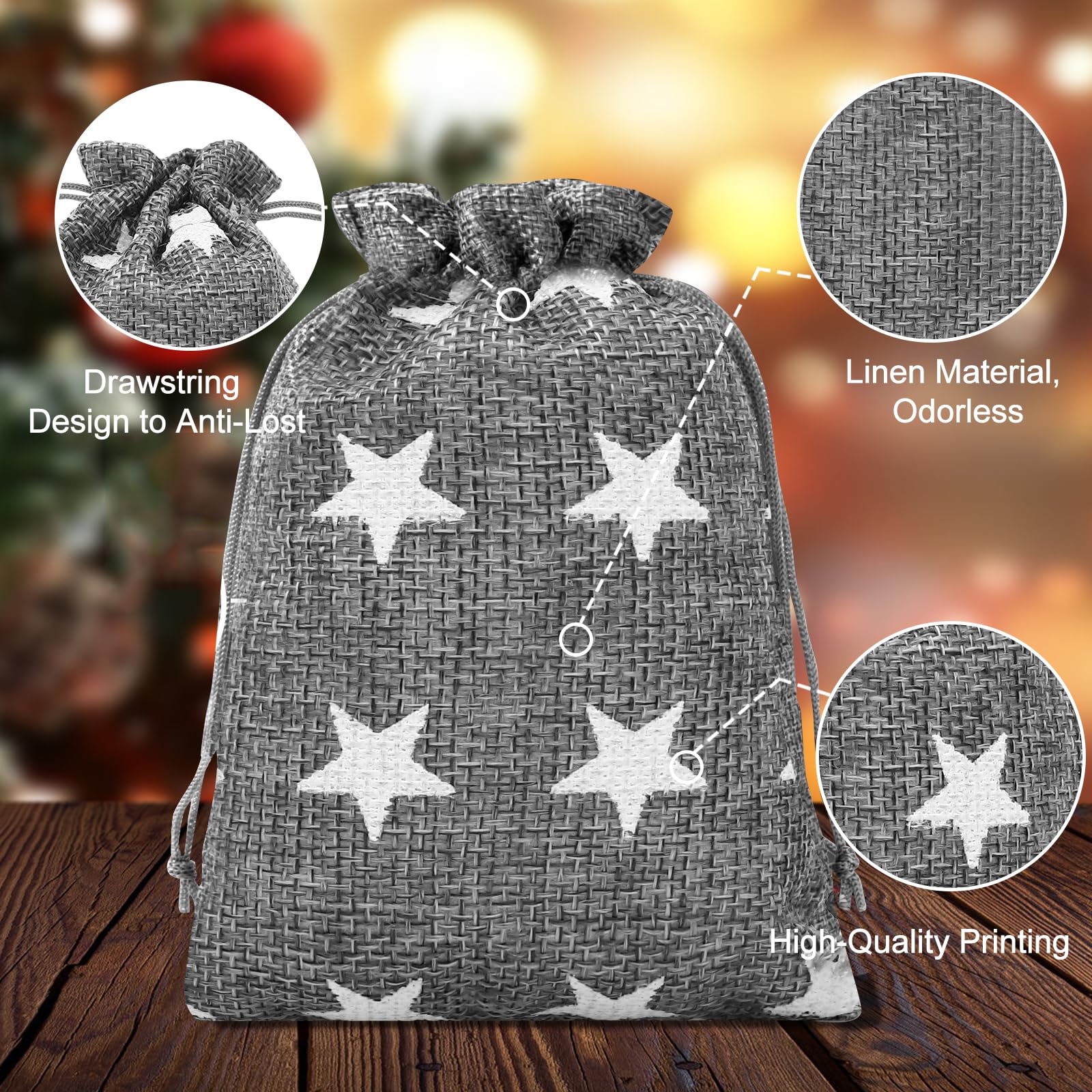 Edonkvi Sac Calendrier De L'Avent A Replir, 2025 Pochette Calendrier