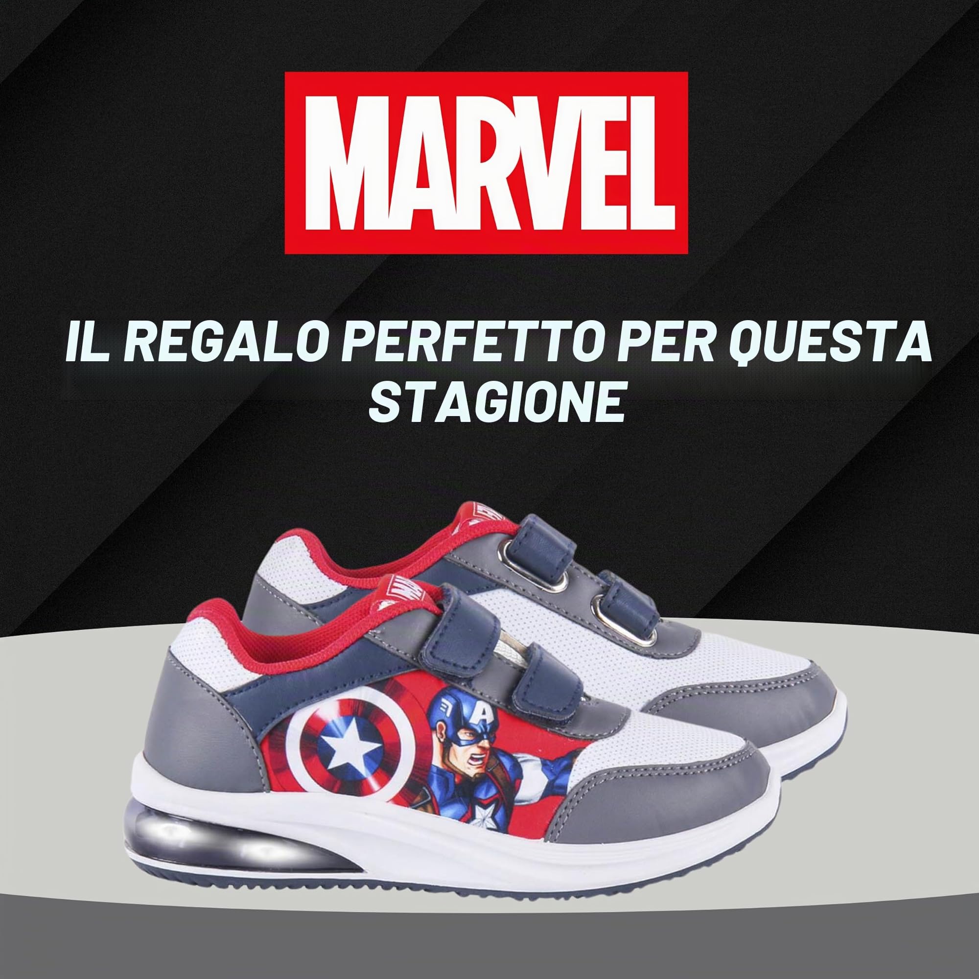 Marvel Avengers Scarpe per Ragazzi, Scarpe Sportive per Bambino, Scarpe Sportive Luminose per Ragazzo, Taglie EU 25 a 32