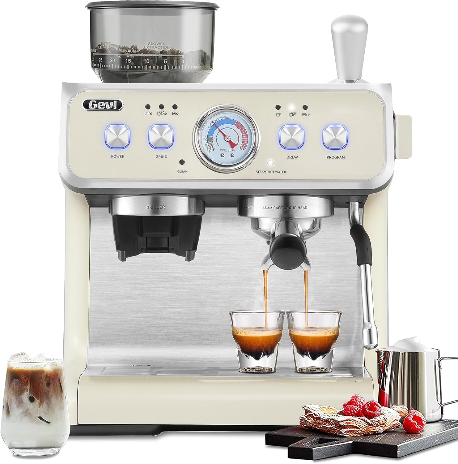 Gevi Espresso Machine & Coffee Maker 20Bar Semi Automatic