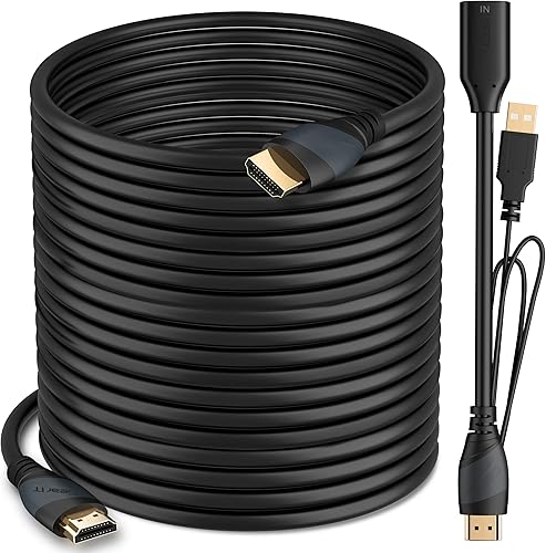 Cable HDMI 4K (100 pies) GearIT Alta velocidad HDMI en pared CL3 clasificado con amplificador de señal 4K, 1080P, 3D, ARC, Ethernet, Video