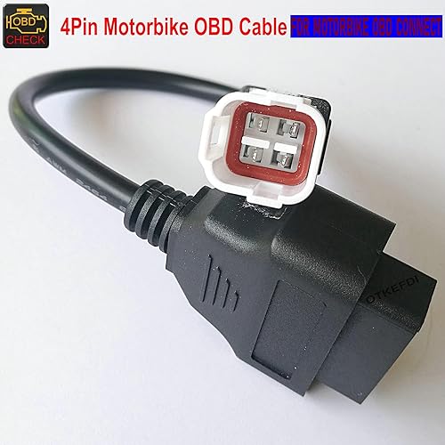 Miniatura 4 de OTKEFDI Cable de diagnóstico CANBUS de la motocicleta 4pin OBD para la motocicleta de Yama