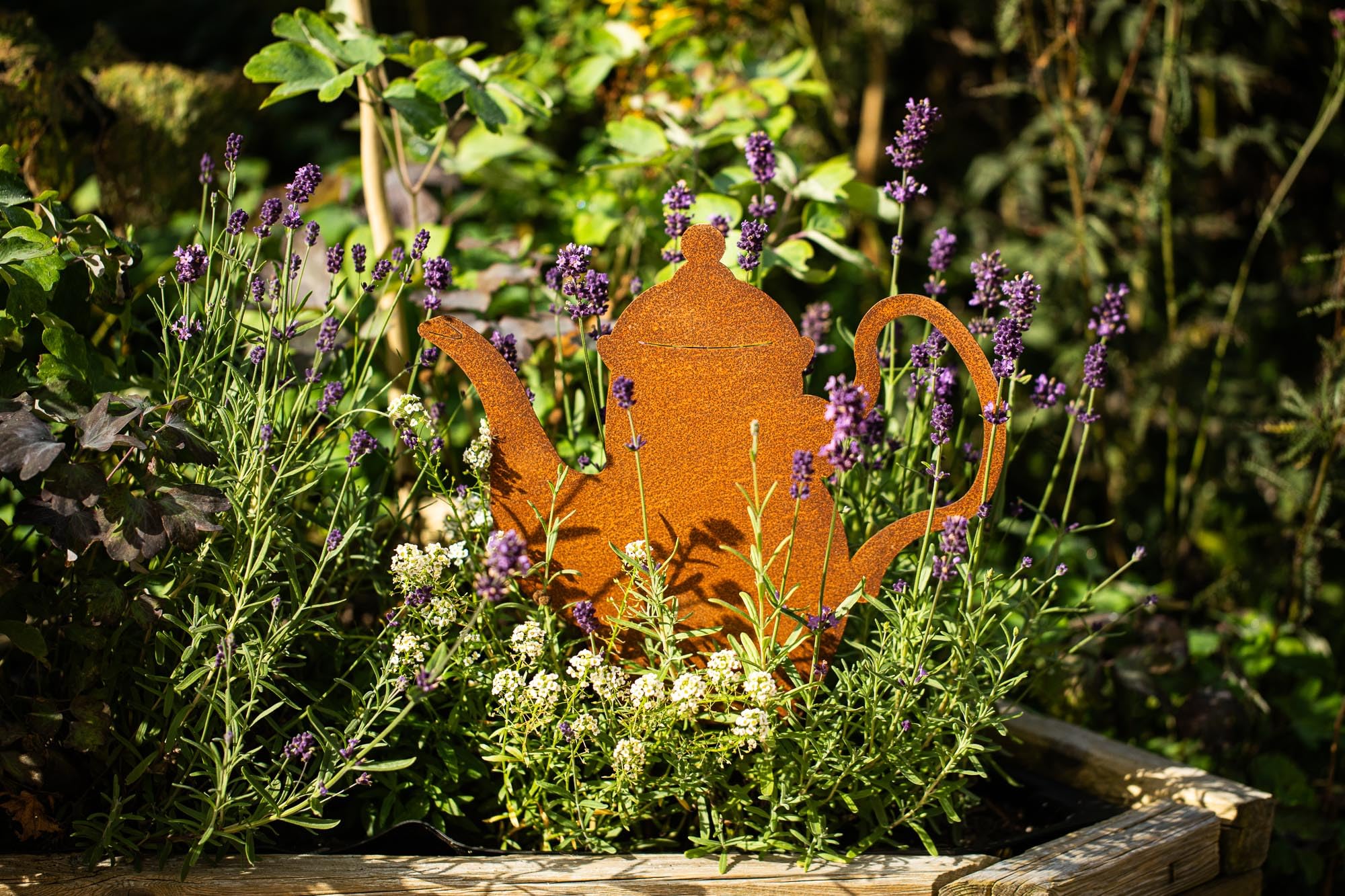 Gartendekoration Kaffeekanne Tee Teekanne aus Edelrost Rost Metall  Gartendeko Edelrostoptik Gartenstecker Beetstecker Topfstecker : Amazon.de:  Garten