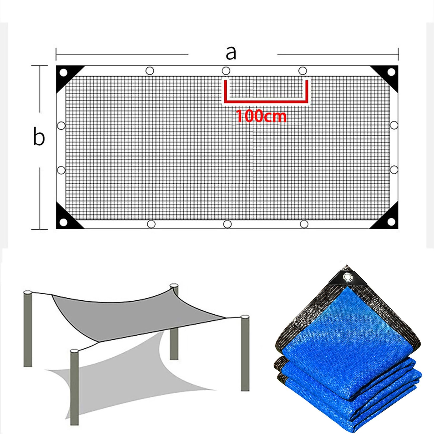 Outdoor e Net 5 x 6 m UV Resint con occhielli traspirante Sun Protect Mesh per giardini terrazzi e serre Heavy-Du Sune tessuto