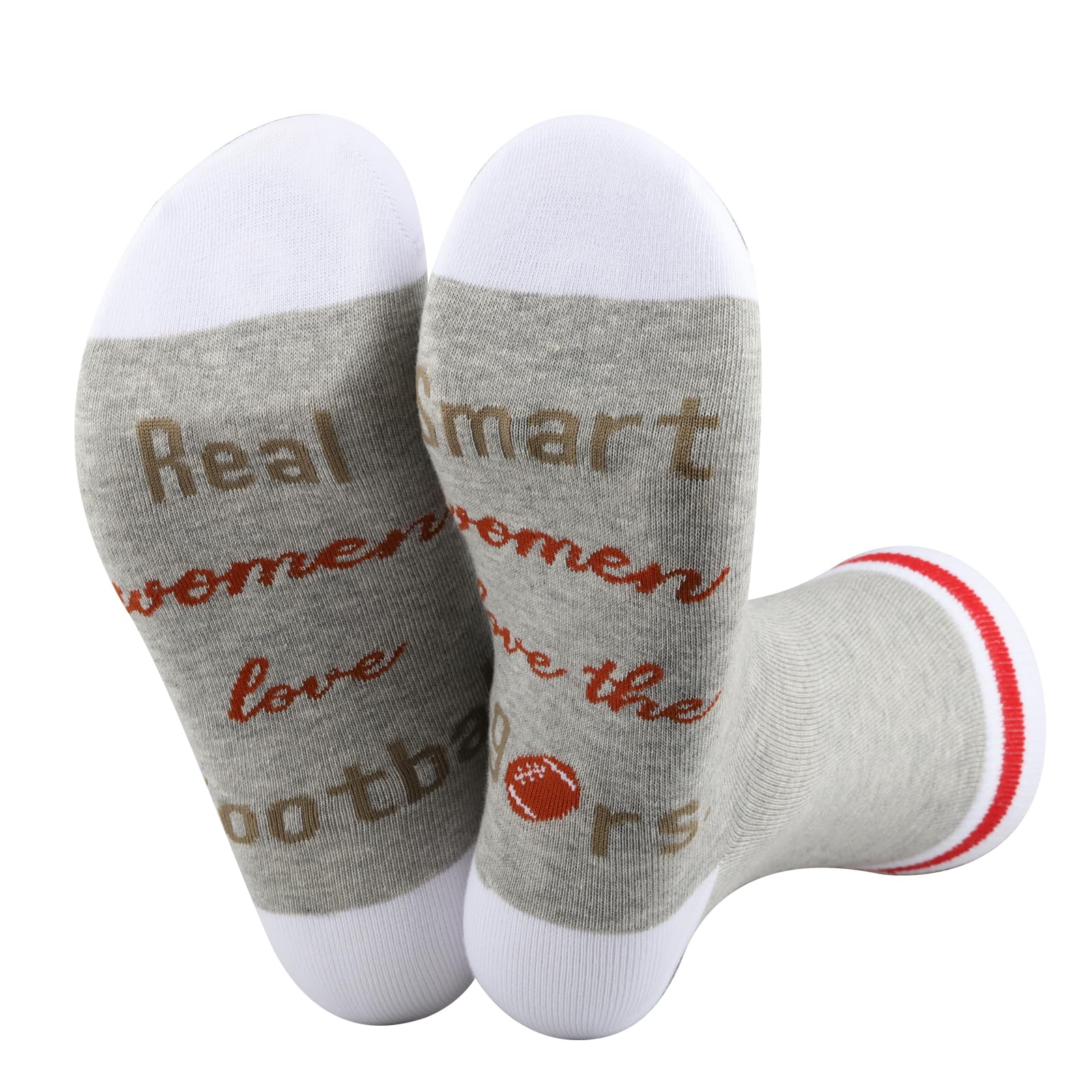 PWHAOO 1 Pair Game Day Football Socks Real Women Love Football Socks Women Football Gift Football Lover Gift