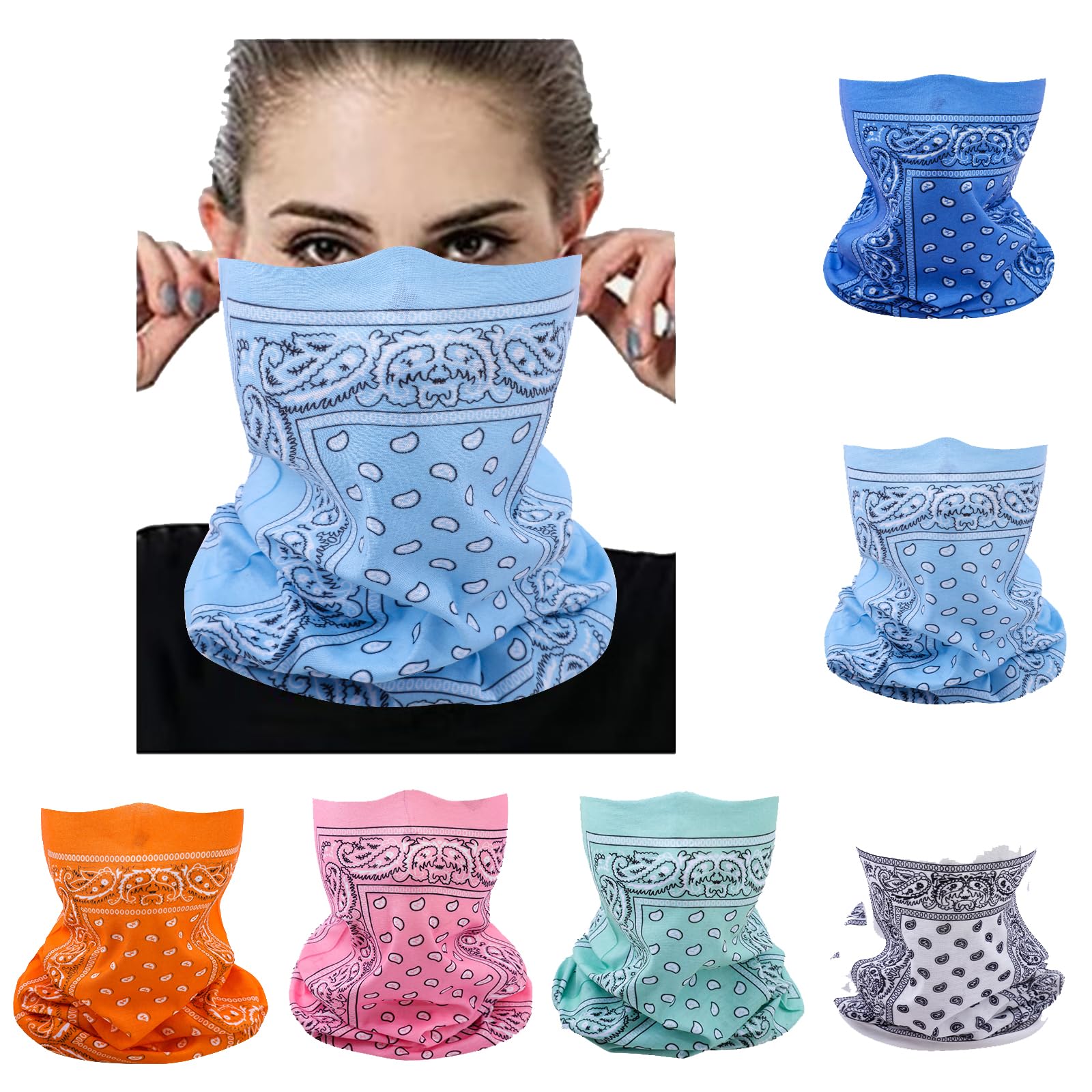 Face Mask Multi Bandana Neck Gaiter Seamless Magic Headband Outdoor Face Scarf for Dust Wind and UV Resistance