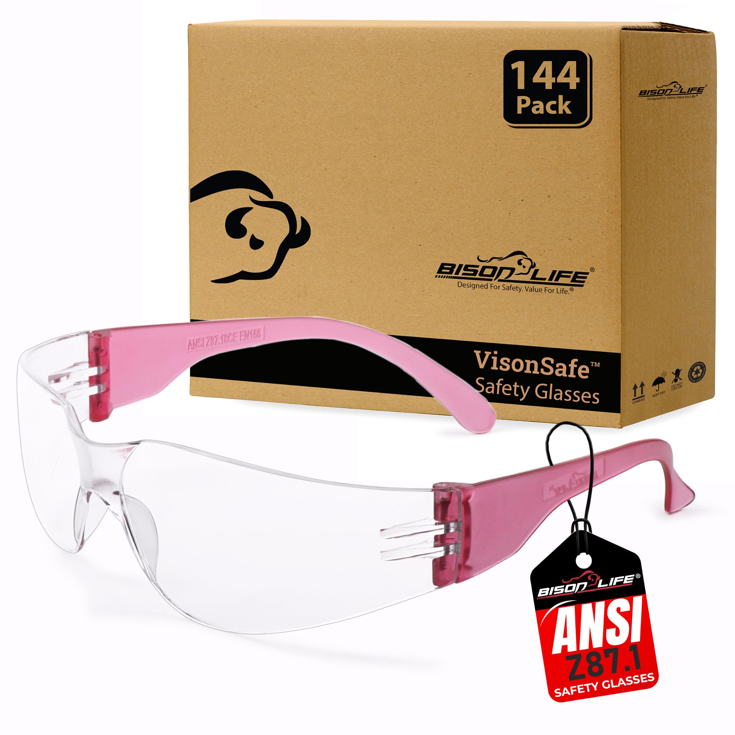 BISON LIFE Clear Safety Glasses for Men & Women, ANSI Z87.1 Certified,12Pk — Amazon image 22