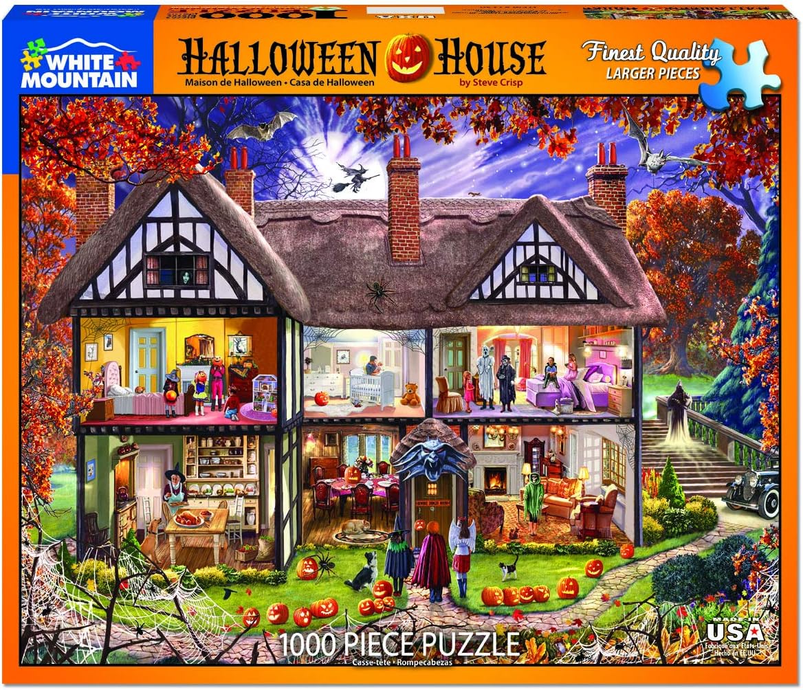 White Mountain Halloween House - 1000 Piece Jigsaw Puzzle : Toys & Games