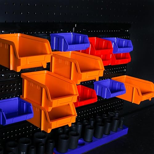 Miniatura 7 de ABN Organizador de clavos y tornillos para montar en la pared, 30 piezas pequeñas organizador para almacenamiento en tienda y garaje