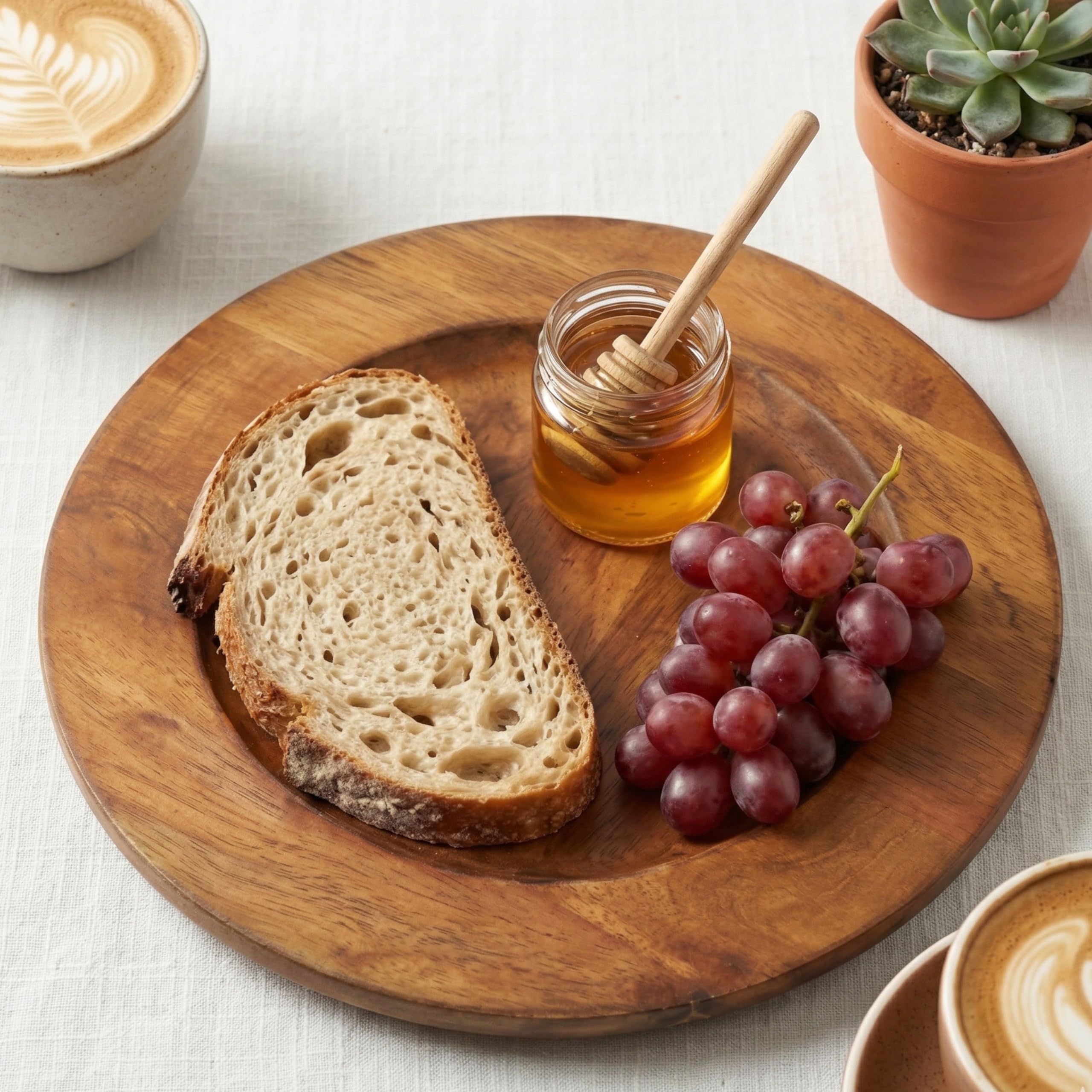 Alpha Living Home - Handgefertigte Speiseteller aus Mangoholz – 2er-Set | 33 cm runde Servierplatten aus Holz | rustikale Platzteller für Heimdekoration, Charcuterie, Vorspeisen und Essen – langlebig
