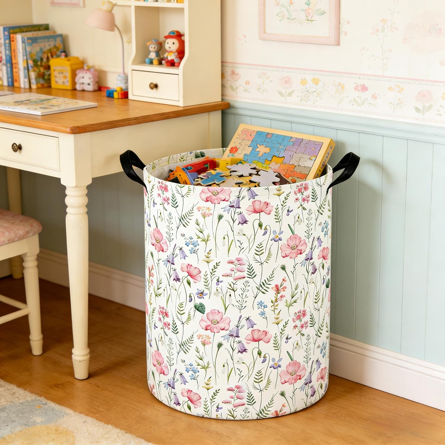Flower Laundry hamper,Nursery Hamper,Waterproof foldable laundry basket for boys and girls,Flower Room Decor(Bouquet)
