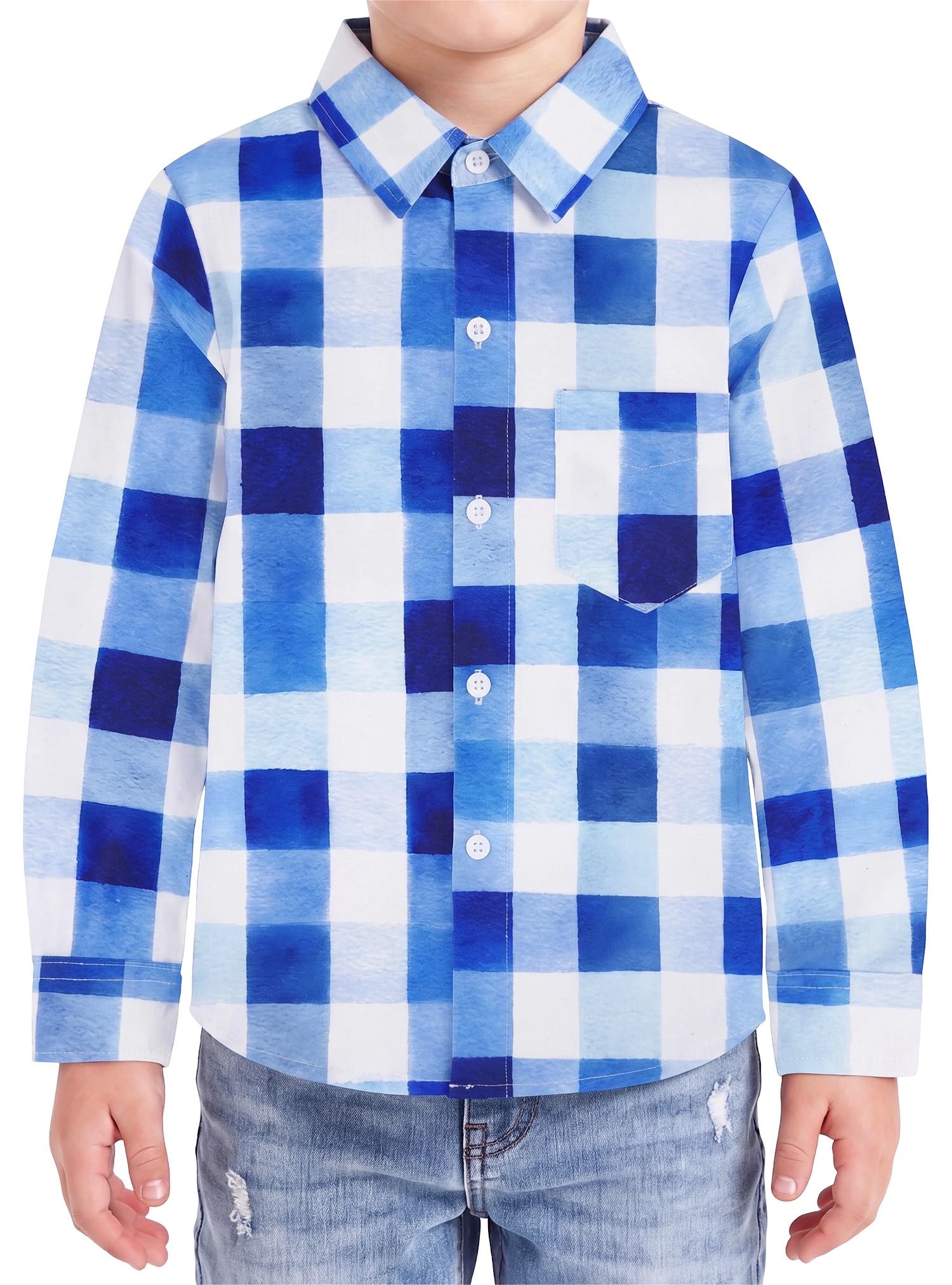 Boys Hawaiian Button Down Shirt, Pure Combed Cotton Short Sleeve Size 3-15Y