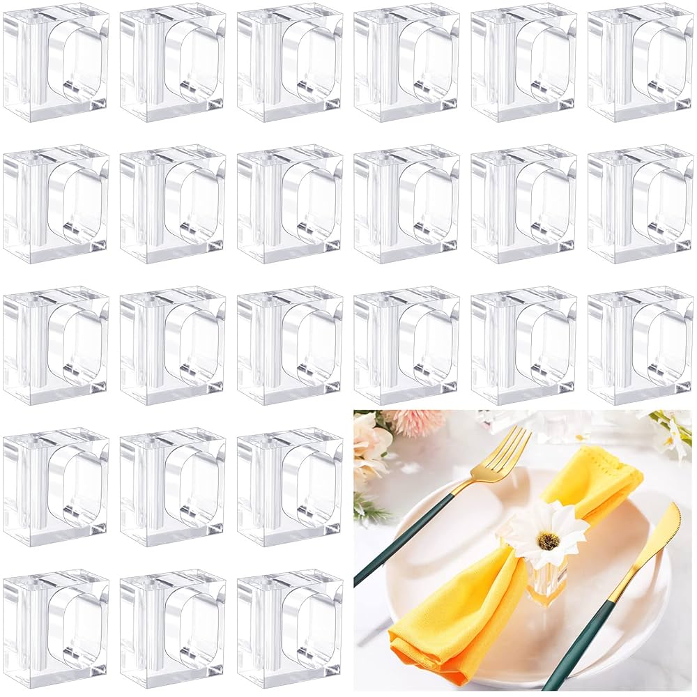 Deco-Mate Acrylic Napkin Rings Bud Vase Flower Holder U2013 Clear