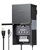 DEWENWILS 200W Low Voltage Landscape Lighting Transformer, 120V AC to 12/14V AC, Outdoor Low Voltage Landscape Transformer, Photocell Sensor & Timer, Weatherproof Coating for Spotlight Steplight