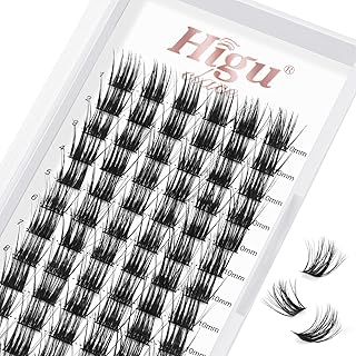 Lash Clusters DIY Eyelash Extensions 72 Pcs Cluster Eyelash Extensions 10mm Cluster Lashes D Curl Lash Clusters Thin Stem Eyelash Clusters Reusable Makeup for Self-application (Fluffy D 10mm)