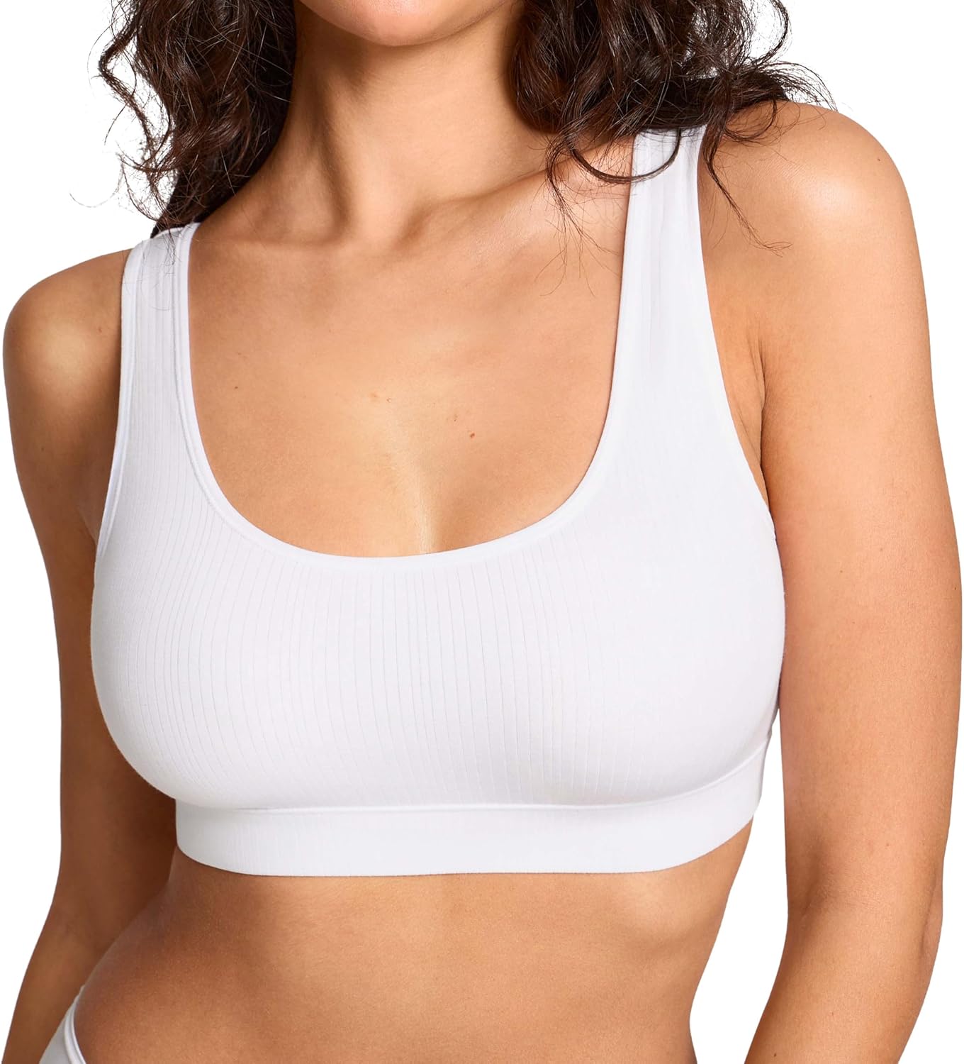 Women's Natrelax No Underwire Bralette No Padding Comfort Sleep Bra Ribbed Wireless Pullover