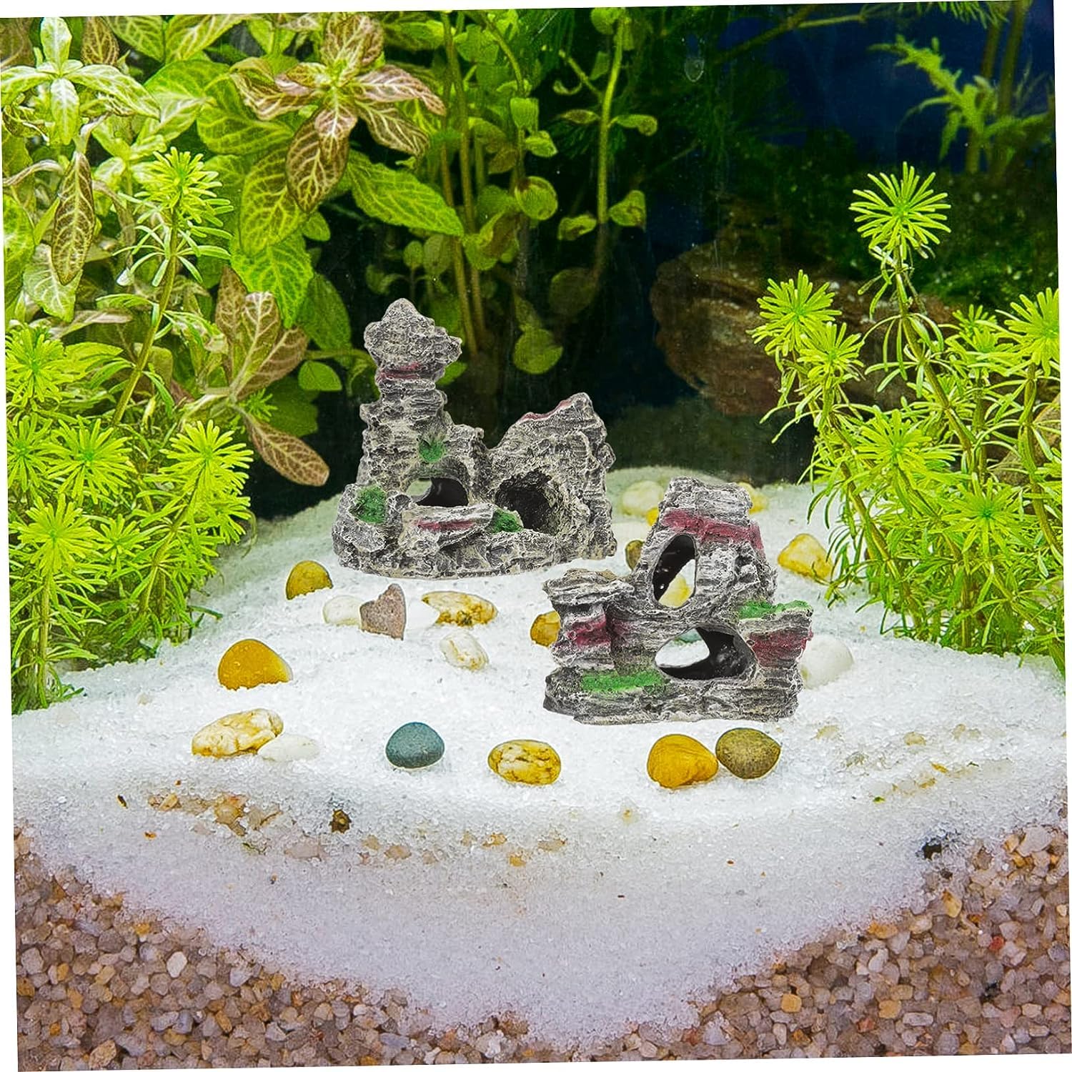 PIQIUQIU 2 Pezzi Decorazione per Acquario Grotta Accessorio