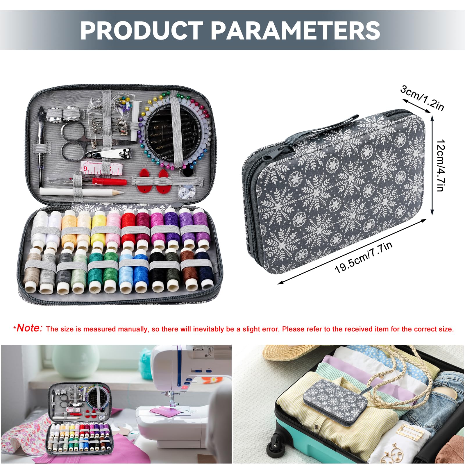 Blumenmuster Nähset - Komplettset Für Haushalt & Reise Mit Allem Zubehör Für Anfänger