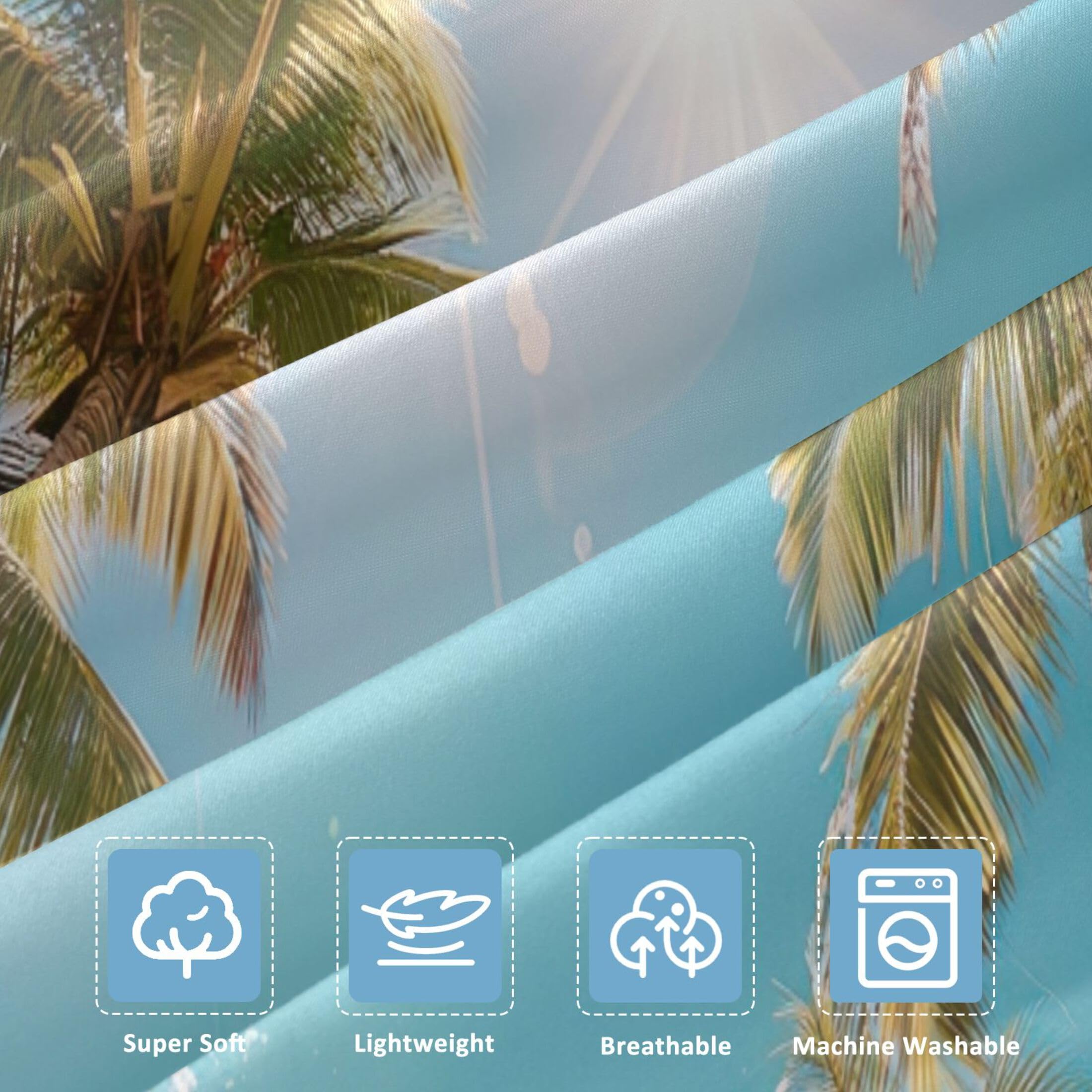 Palm Trees - Sábana bajera ajustable individual para colchón de aire, bolsillo extra profundo de 24 pulgadas, funda suave y transpirable con apertura de válvula de cremallera para cama de