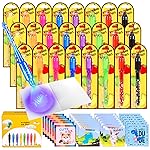 TAFULOR Invisible Ink Pen for Kids, Birthday Party Favors for Girls Boys, Spy Pens with UV Light Secret Message Magic Markers, Goody Bag Stuffers Toys for 4-12 Year Old Girls Boys Gift (24PCS)