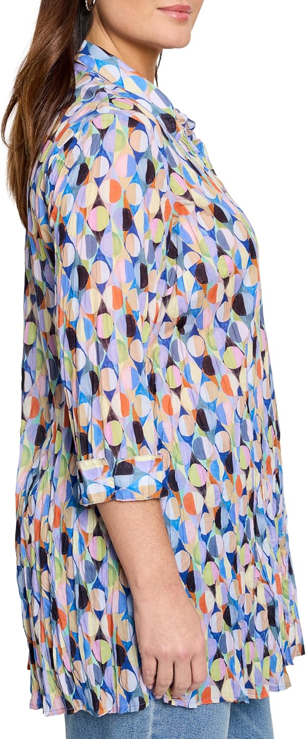 NIC+ZOE Women's Social Circles Long Crinkle Shirt - Image 3