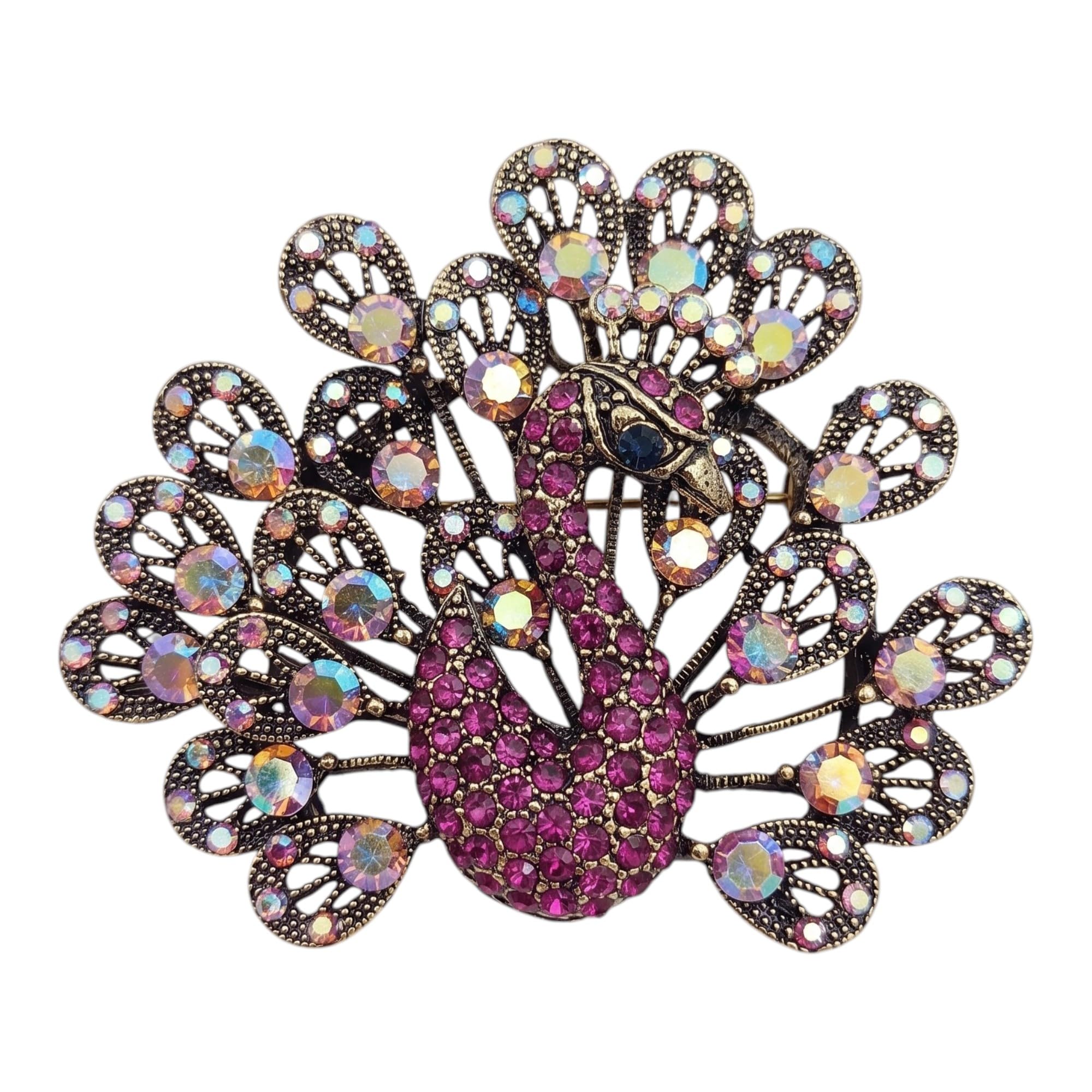 Women Antique Pink Crystal Women Brooch Pin-image-19