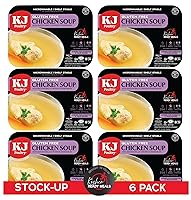 Vista 1 de KJ Poultry Kosher para comidas sin gluten, sopa de pollo con bolas de matzo no Gebrokts, Halal, (paquete de 6) preparado para entrada totalmente