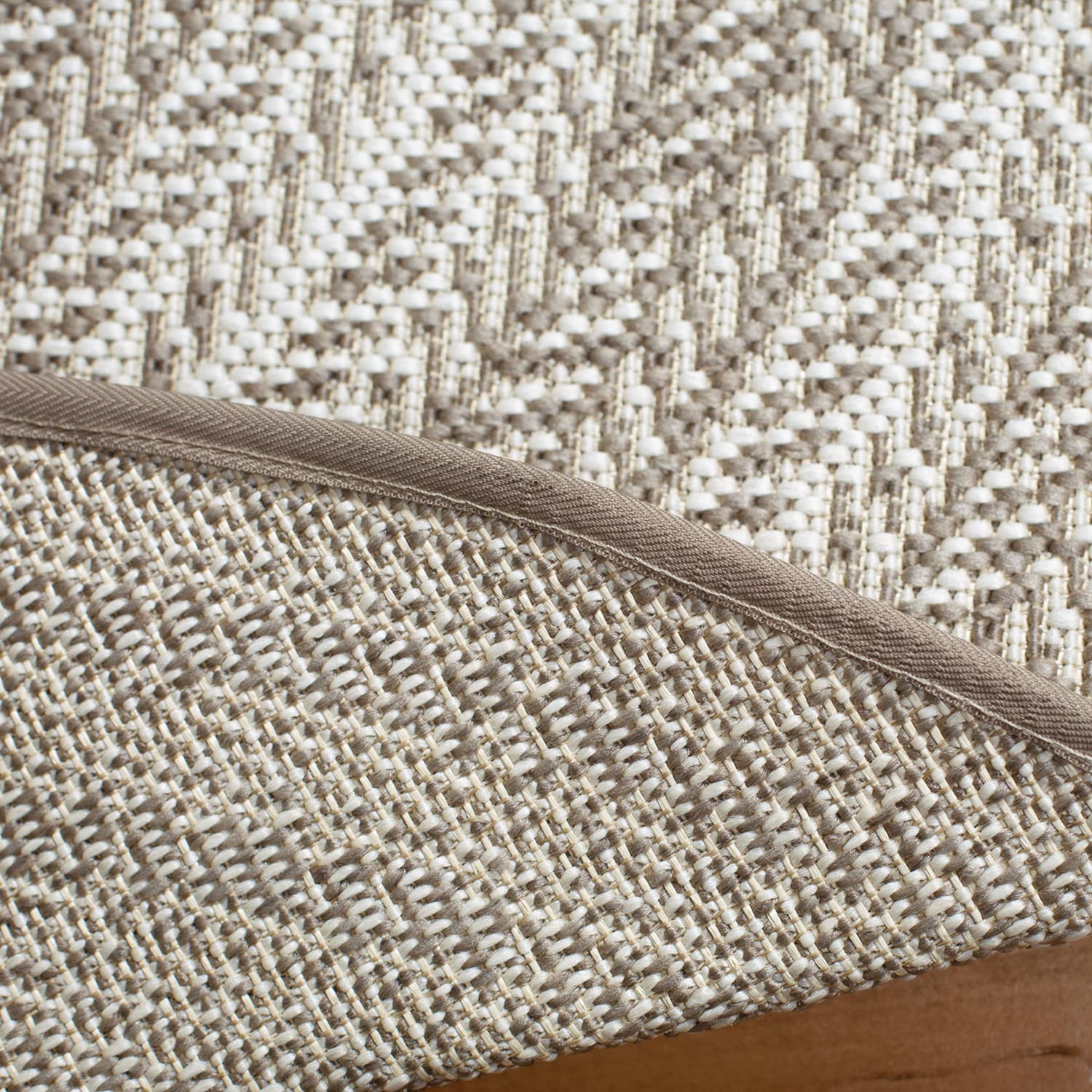DomDeco In- und Outdoor-Teppich Rund - 120x120cm - Stilvoller Teppich für Innen- und Außenbereich - Taupe-Beige