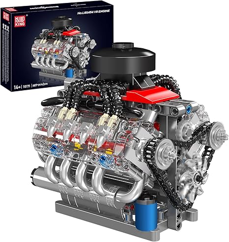 Amazon.com: Mould King 10171 V8 Engine Building Blocks Sets, V8 Engine ...