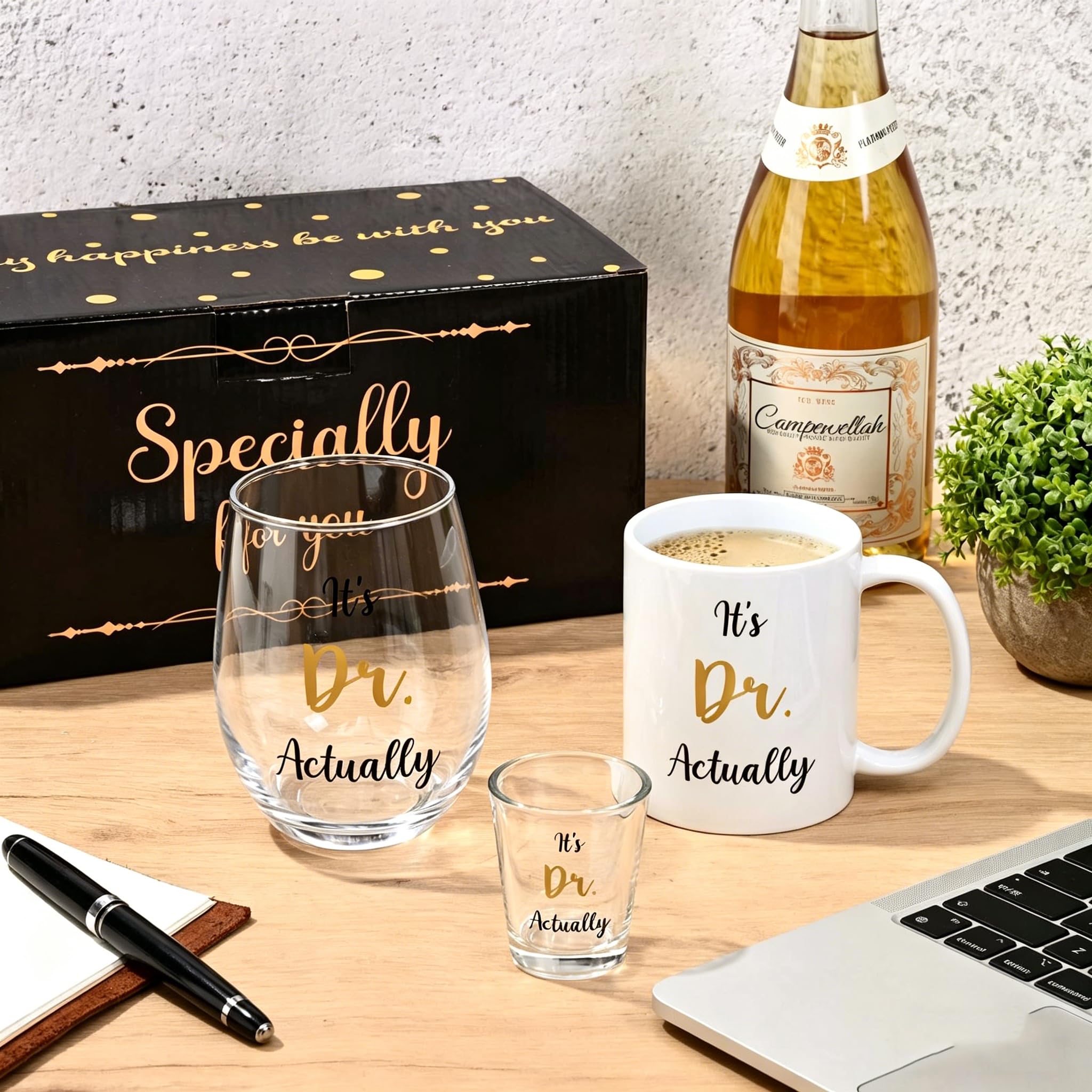 Futtumy It's Dr. Actually Set of 3, Funny PhD Graduation Gifts Her, Doctorate Graduation Gifts for Women Men, Medical School Doctor Phd Gift Ideas for Doctors Day Christmas Birthday