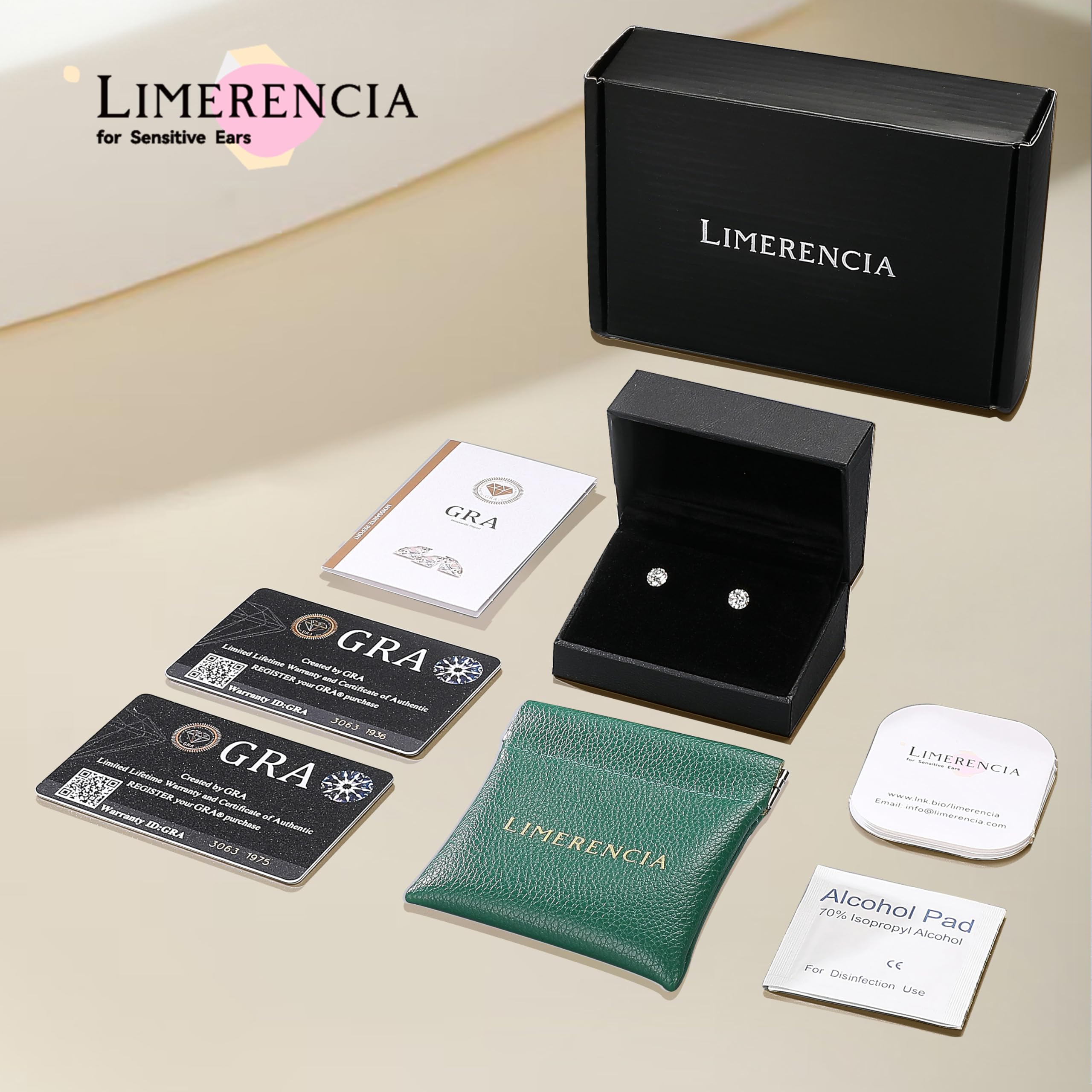 Limerencia Moissanite Ohrringe Damen, Titan Hypoallergen Schmuck Geschenk für Frauen, VVS1 Reinheit D Farbe