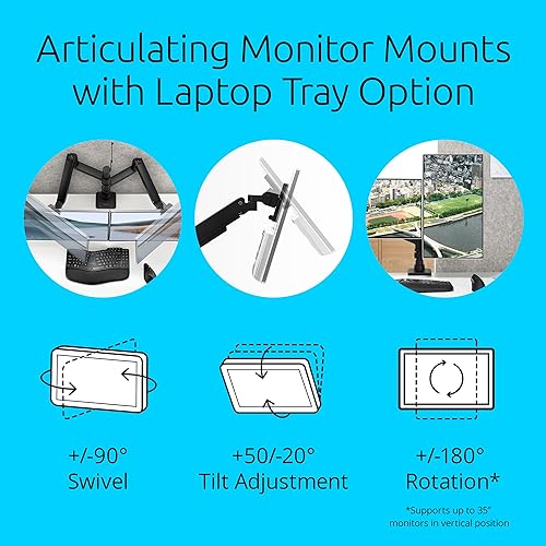 Miniatura 5 de Kensington SmartFit Premium Heavy Duty Dual Monitor Arm with Laptop Tray