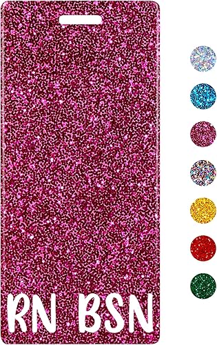 Miniatura 8 de Plifal RN BSN Badge Buddy Card Holder Enfermería Accesorios de Enfermería Registrada Bachillerato de Ciencias en Enfermería Brillantina Rojo