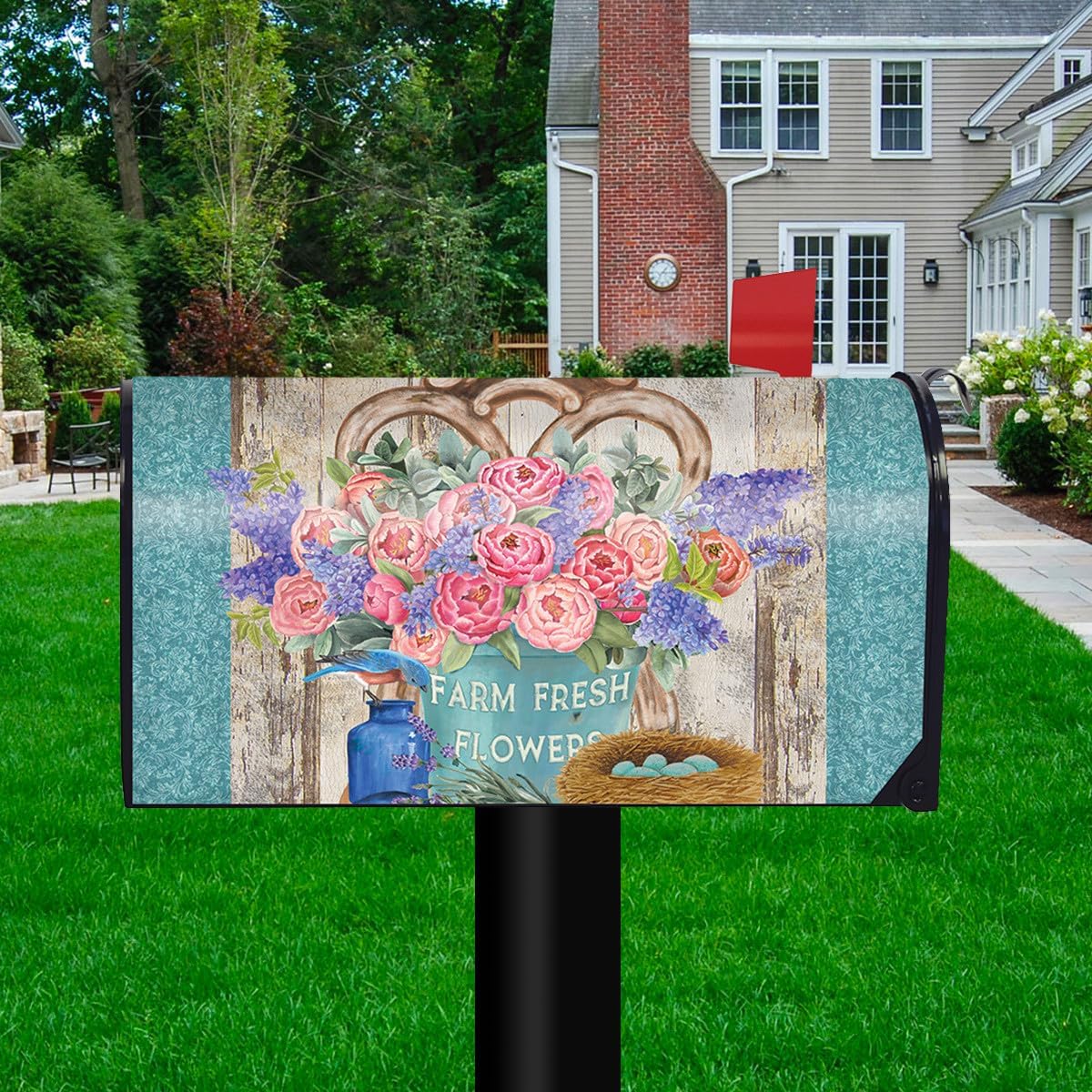 Briarwood Lane Farm Fresh Peonies Spring Mailbox Cover