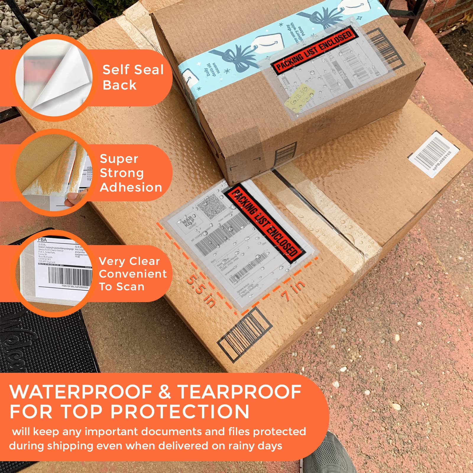 Amazon.com: Packing Slip Envelope Pouches By PackageZoom 100-Pack- Clear  Self Adhesive Shipping Label Sleeves With “PACKING LIST ENCLOSED” Print-  Waterproof Top Loading Invoice/ Packing List Pockets- 4.5”x 5.5” :  Everything Else