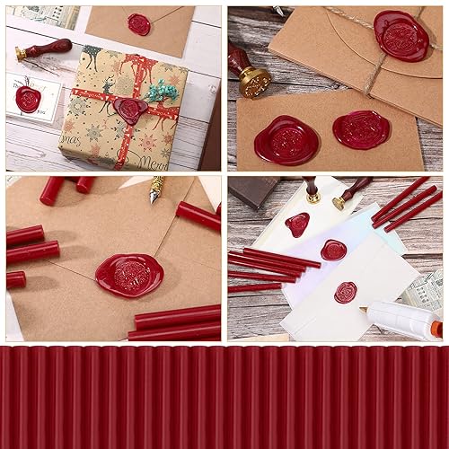 Miniatura 5 de Nuanchu 26 barras de cera para sellar pistolas de pegamento para sellos de cera y letras retro vintage, sellado de pistola de pegamento para