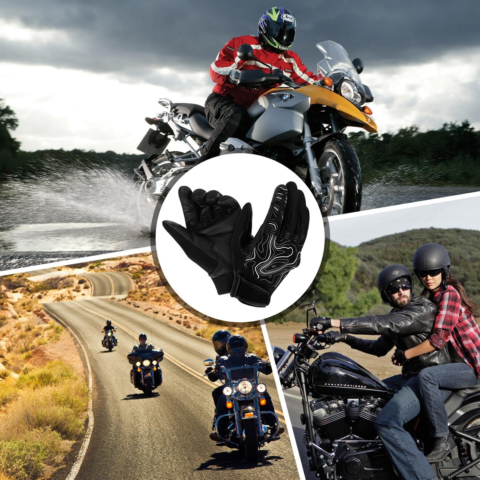 Guanti completi da ciclismo con dita, guanti da ciclismo antiscivolo, antivento, antiscivolo, impermeabili, accessori sportivi all'aria aperta, guanti da moto con P