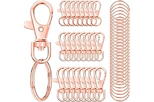 Swivel Snap Hooks with Key Rings in Rose Gold