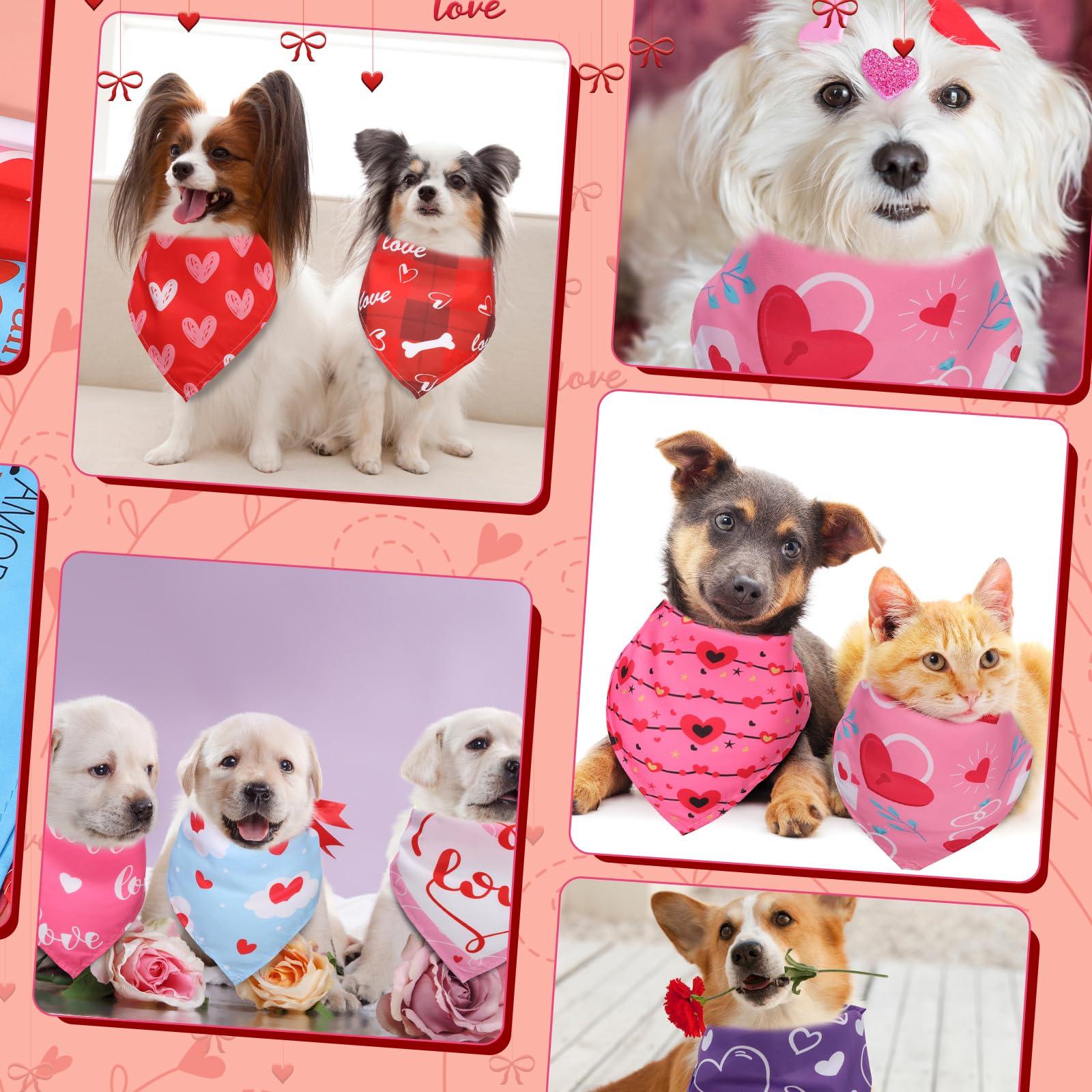 Abbylike Lot de 150 Bandanas triangulaires lavables en Forme de cœur pour Chien de Petite, Moyenne et Grande Taille