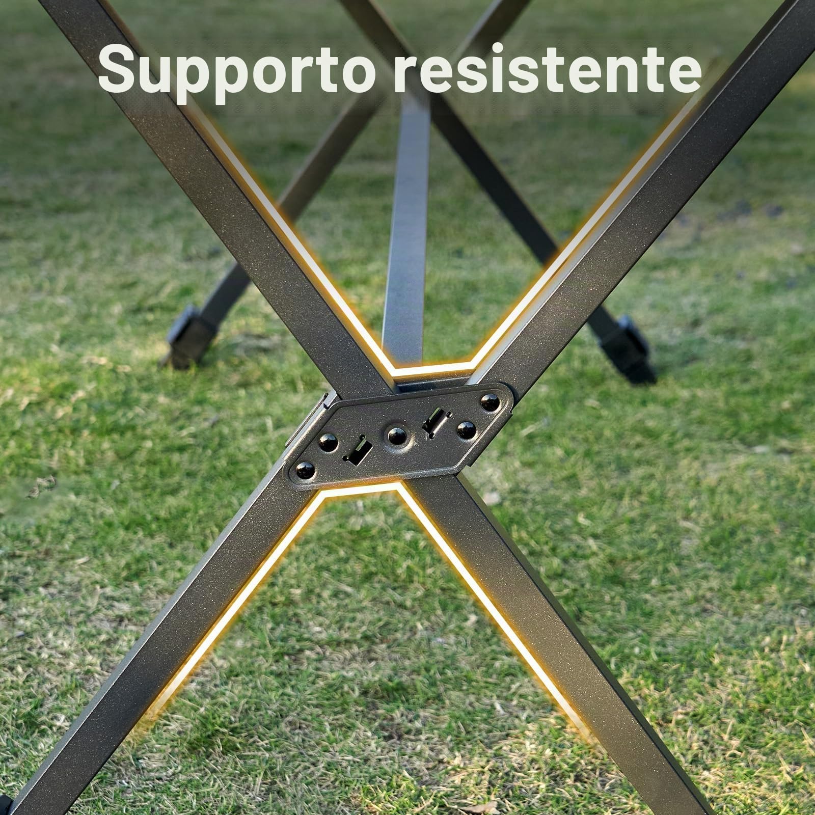 TIMBER RIDGE Tavolo da Campeggio Pieghevole Regolabile in Altezza,6 persone Leggero in Alluminio per Campeggio, Picnic, Barbecue, Cortile, Feste, supporto 100 kg