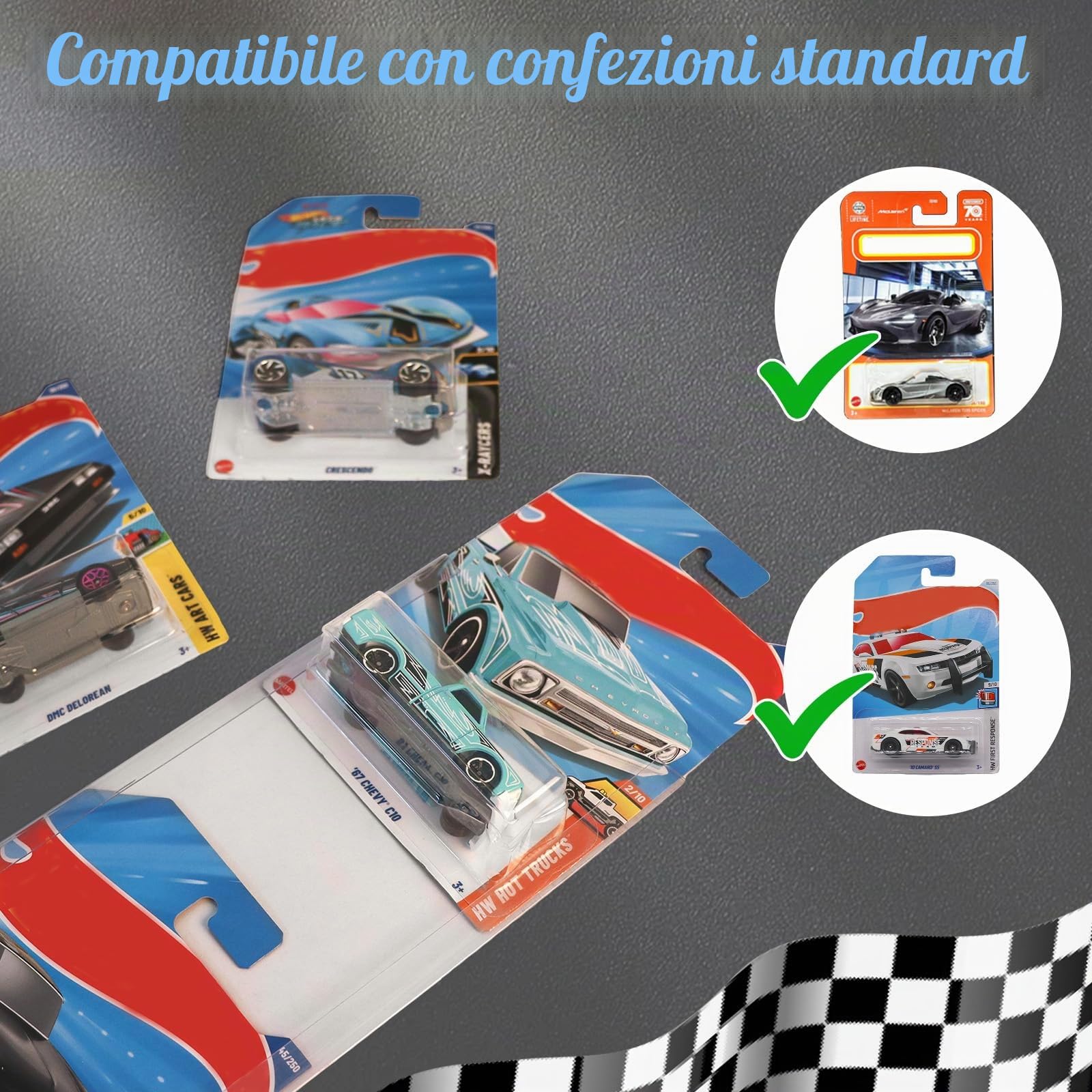 20 vetrina per auto, montaggio a parete, compatibile con Match-Box Hot-Wheels per imballaggio, modellino auto, vetrina per display