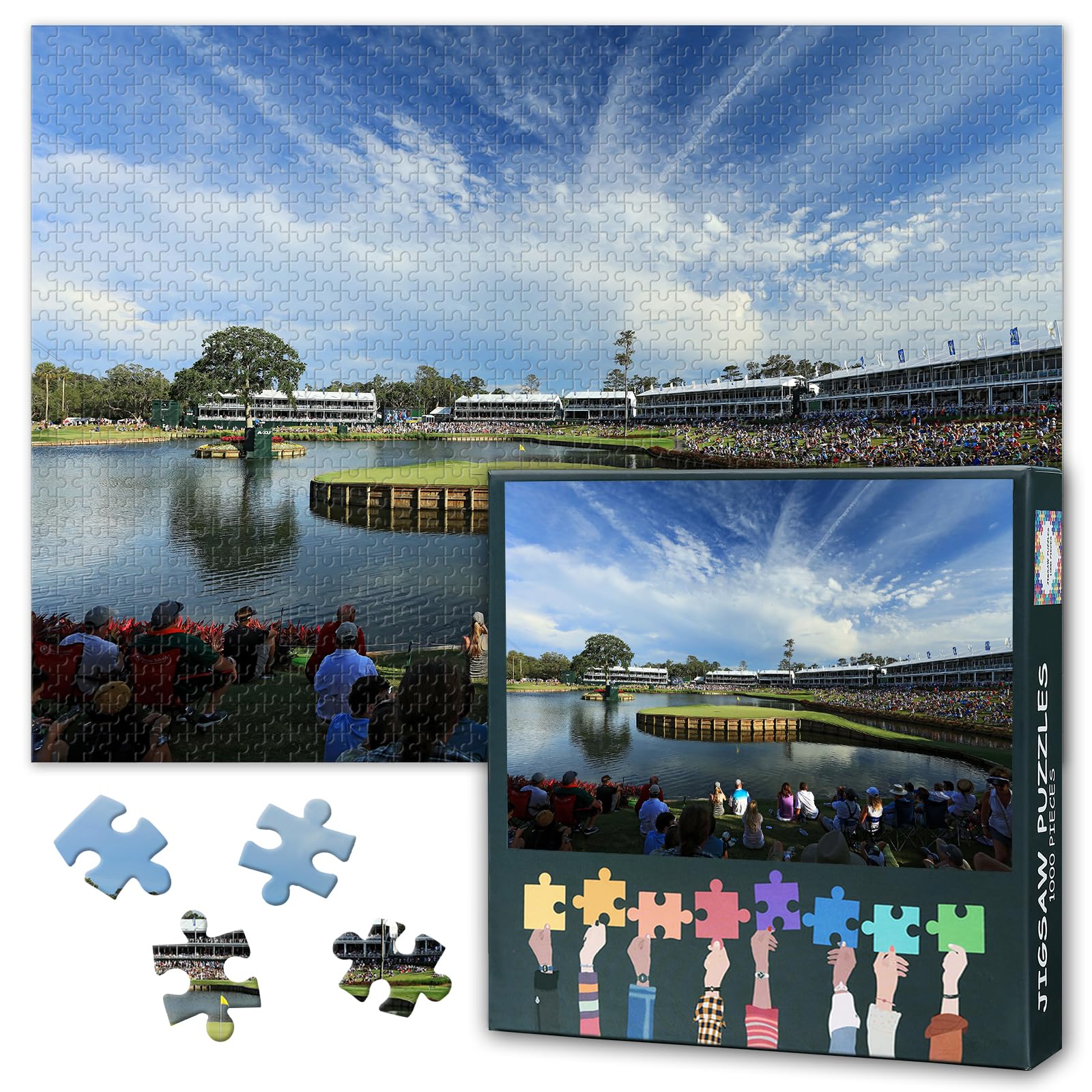 1000 Piece Jigsaw Puzzle for Adults TPC Sawgrass Golf Course Florida Landscape Wall Art Premium Paper Puzzle Challenging Game for Living Room Office Decor 27.5x19.7 Inches