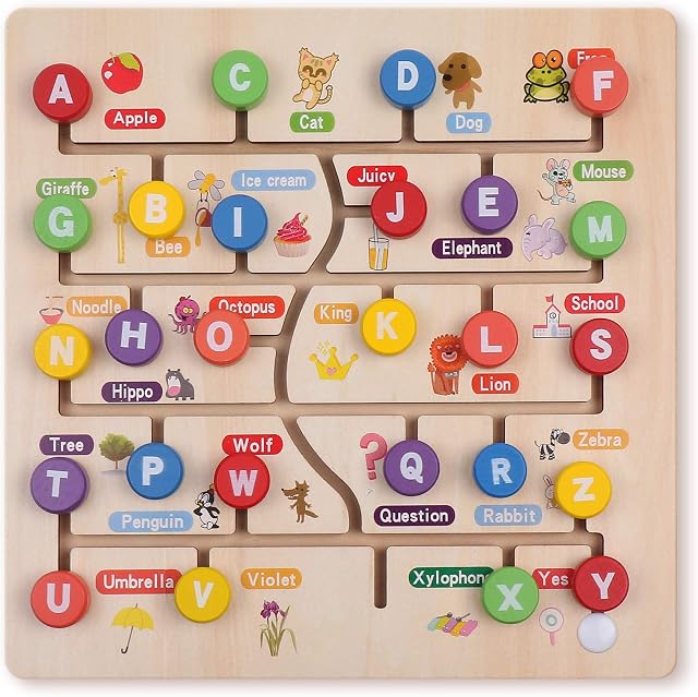 Montessori Toys for Babies | Alphabet Tracing Board Game | Learning Boards | Wooden Toys | Kids Puzzle | Learning & Education Toys | Perfect for Ages 3 years and older