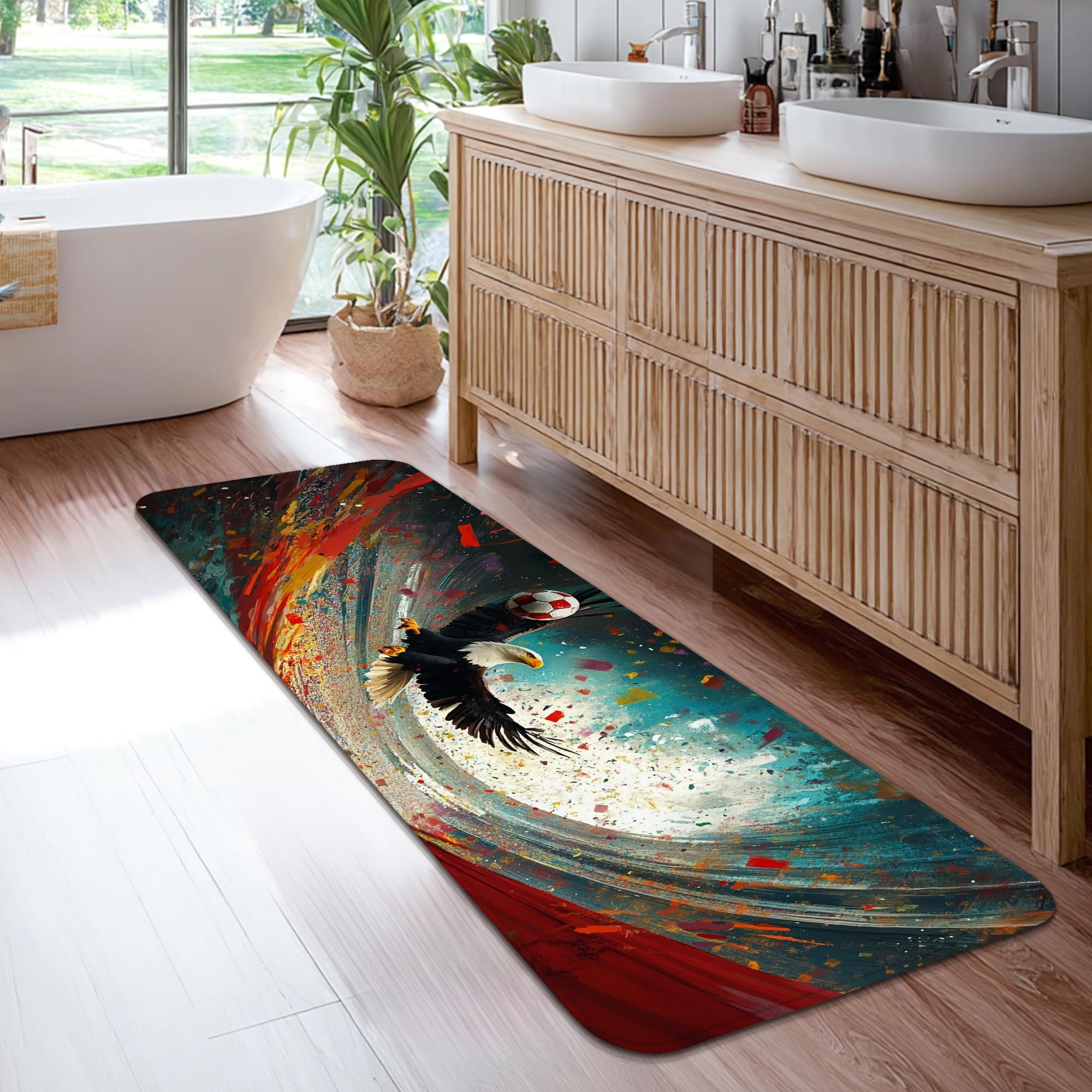 Tapis de sol rectangulaire Eagle tapis de couloir à poils ras pour entrée 0,6x1,8m