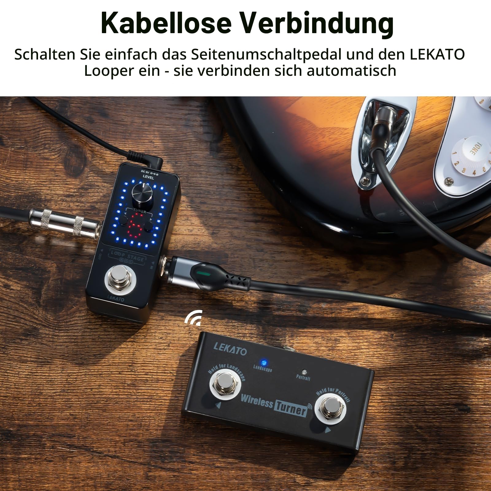 LEKATO Wireless Page Turner Pedal External Page Tuner Pedal Wireless for LEKATO Loops Pedal with Multi Loops Control and Smartphones Tablets with Android System Free Your Hand