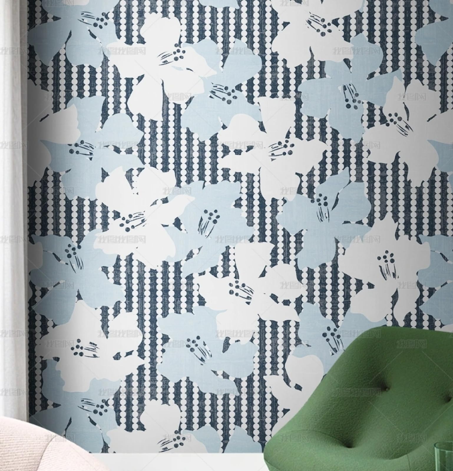Papier peint autocollant pour armoires et murs abîmés rouleau 6m