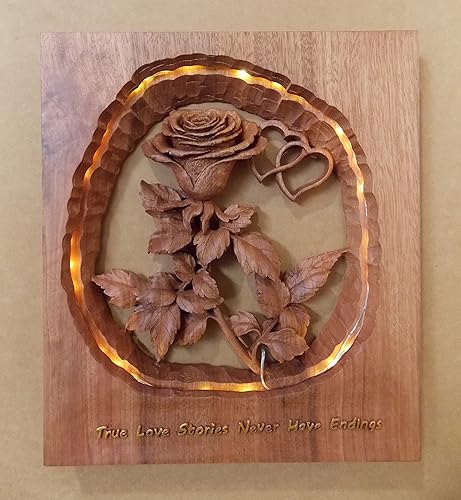 Wood Rose Gift For Her Couples Gift Personalized Wedding Gift 5 Years Anniversary Gift Family Name Sign Established Sign