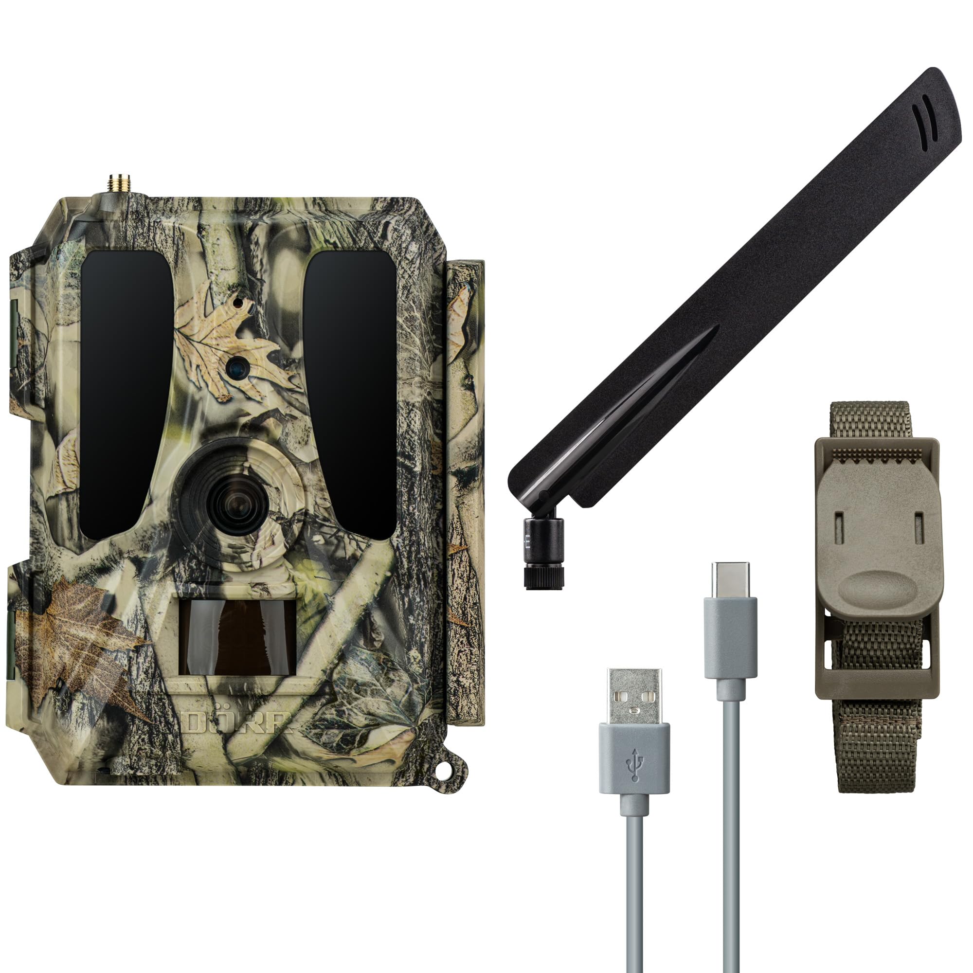 DÖRR Cloud Pro 4G Wildkamera, Überwachungskamera, 60°, Wiederaufladbar 18650, iOS & Android & Web App, 4G Bildübertragung, 24MP Bilder, Full HD 1080P Videos, Echtzeitmodus, Infrarot Blitz, Zeitraffer